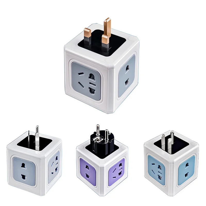 Extended Power Socket China To CN/US/EU/UK Plug Magic Cube Outlets Converter with 2 USB Port