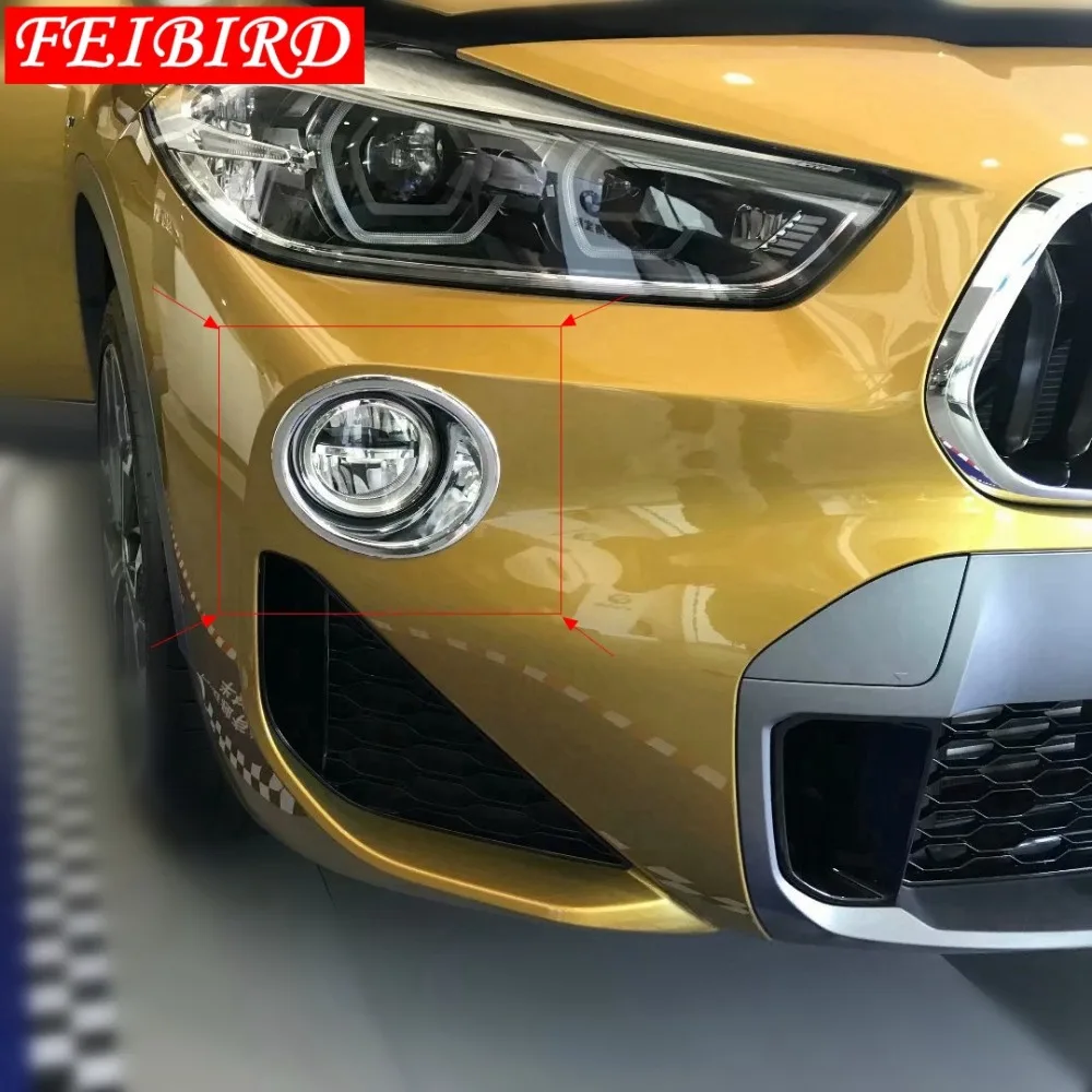 

For BMW X2 F39 2018 2019 ABS Car Styling Front Fog Lights Lamp Cover Trim Bright Silver Style