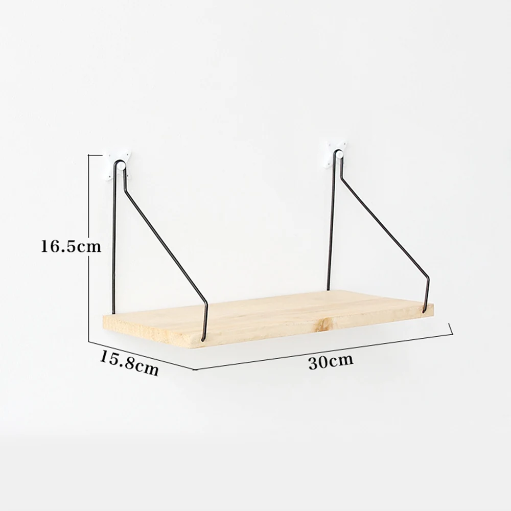 Деревянные маленькие украшения в скандинавском стиле, инновационная настенная полка-стеллаж для гостиной, Настенная декоративная подвеска для хранения, Настенная подвеска - Цвет: S-wood