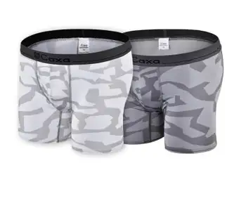 

2018 New Men Boxer Underwear Shorts Quick Dry Ice Silk Men's Boxers Elastic Shorts 2pcs/per pack Gray cuecas Promotion
