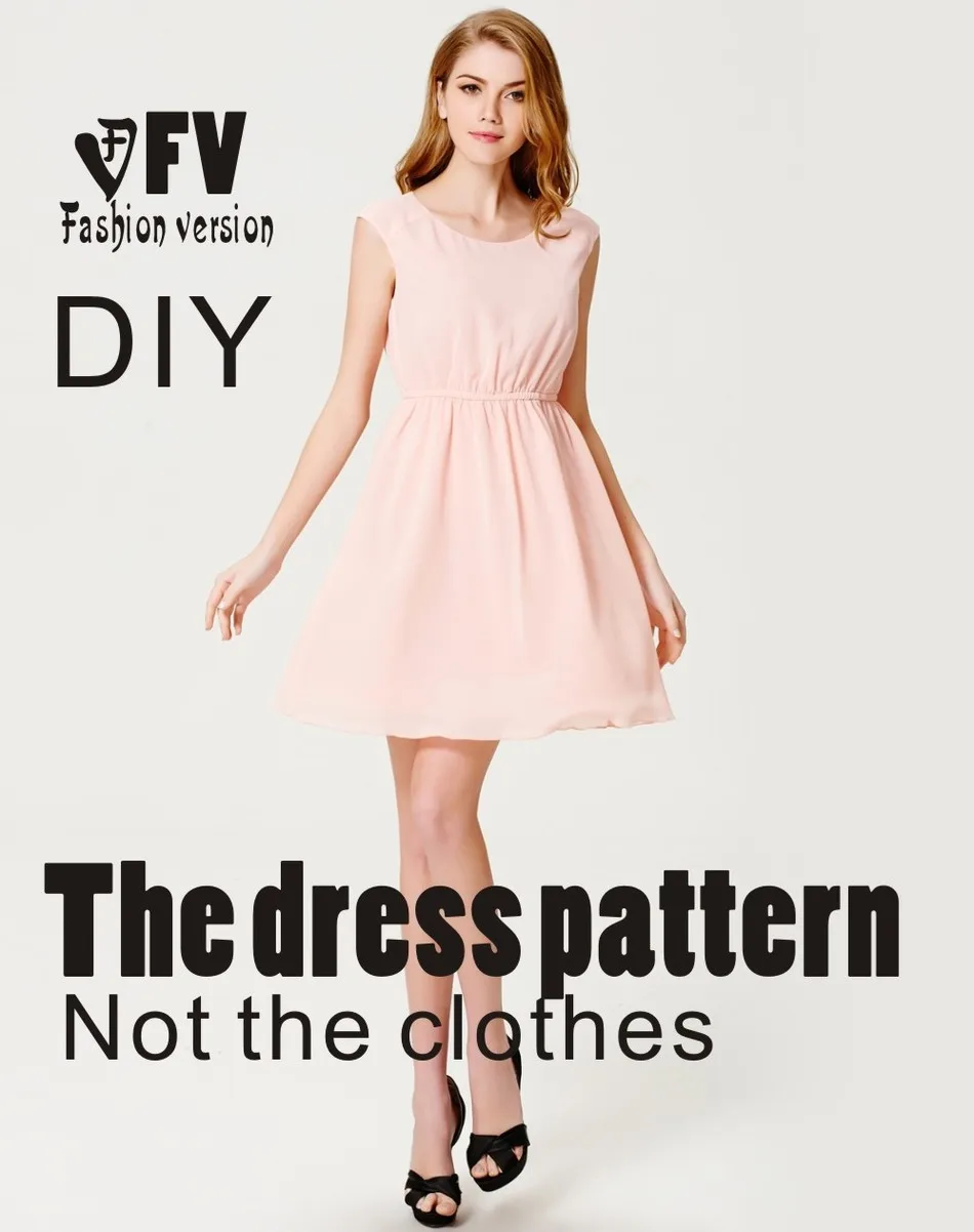 Dresses Sewing Pattern Template Cutting drawing Clothing DIY ((Not ...
