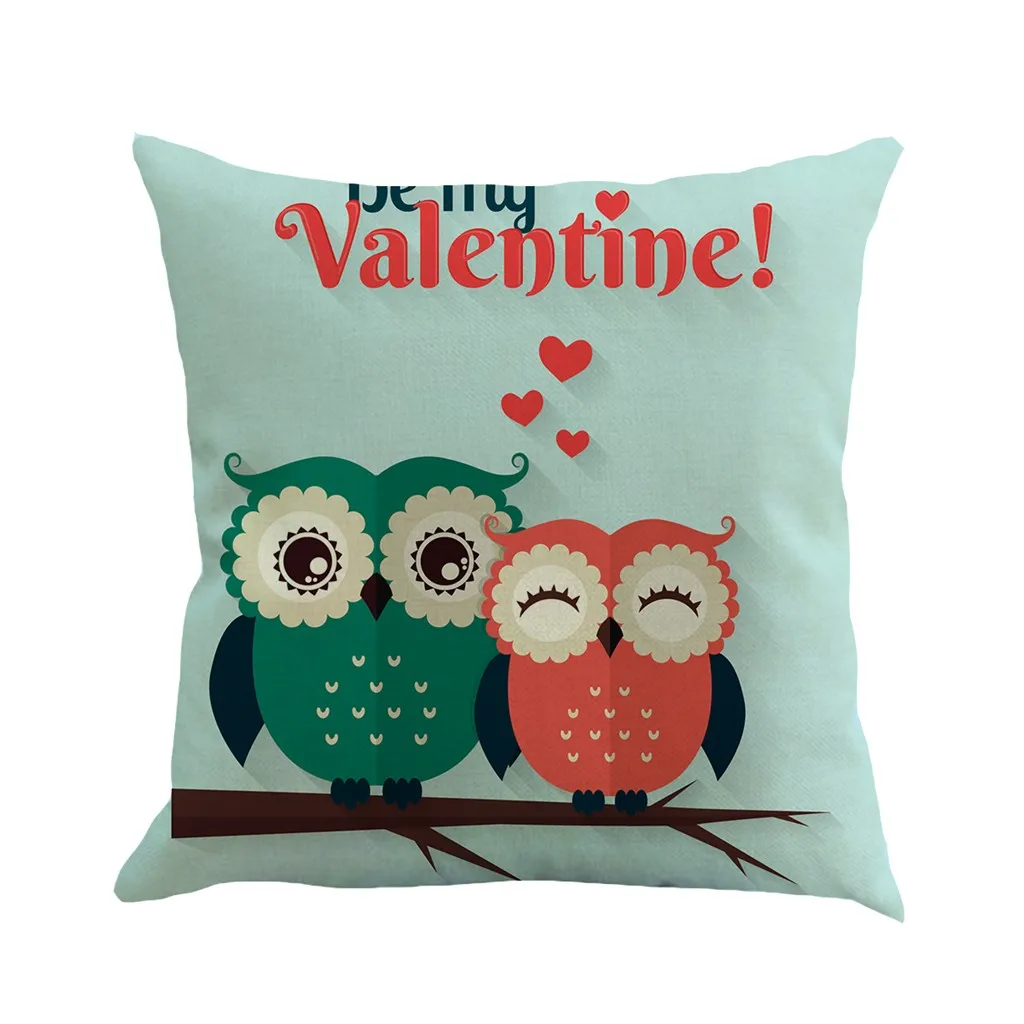 Couple Throw Pillow Case Valentine's Day Cotton Linen Couch Cushion Cover for Living Room Sofa Seat Decorative Gifts Favor L4 | Дом и сад