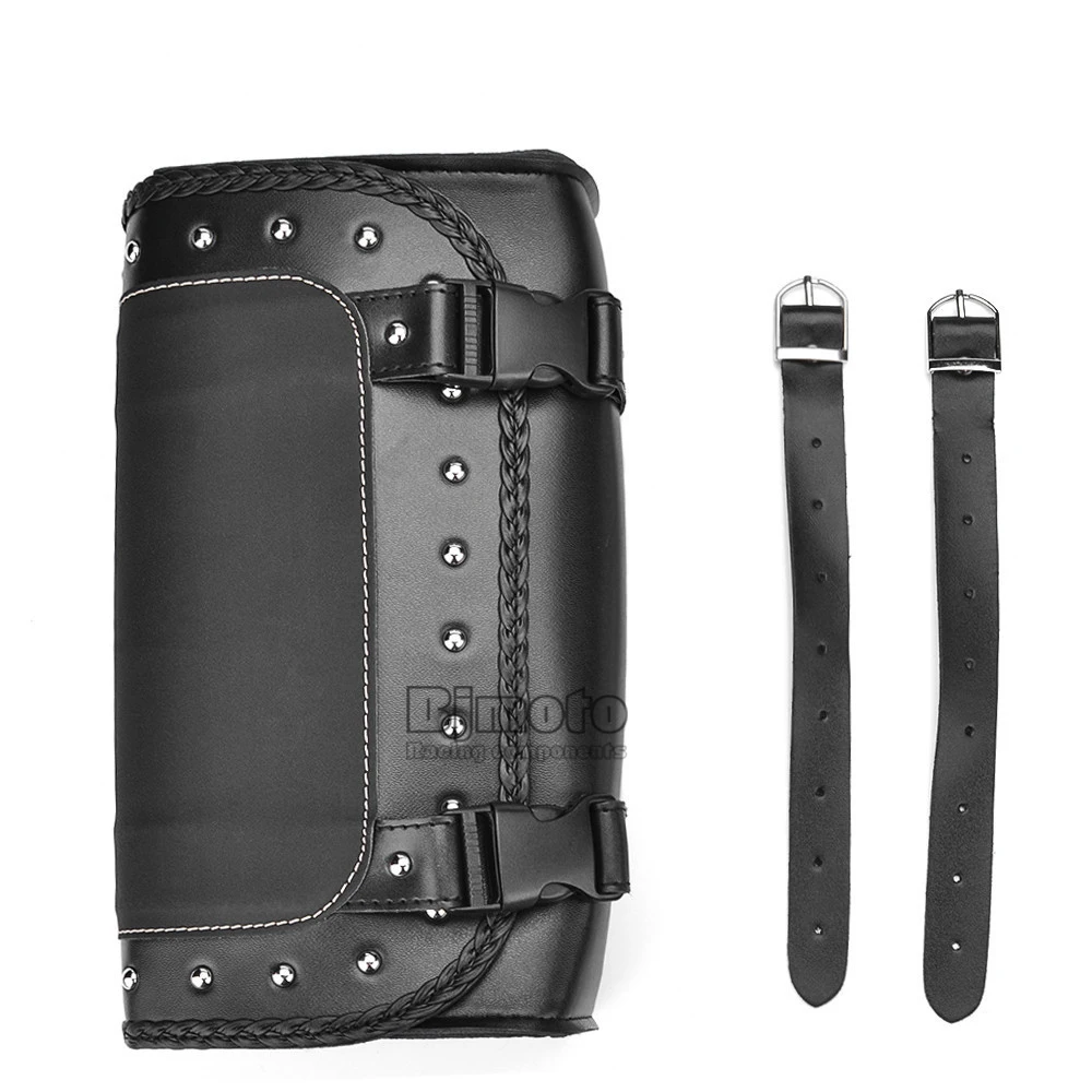 Black Motorcycle Saddlebag Bag PU Leather Luggage Saddle Bags For Harley Sportster Pannier Side Saddle Bag (10)