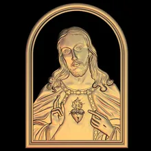 3D модель Иисус Бог сердце рельеф для ЧПУ гравировки Artcam Aspire type3 STL файл формата M467