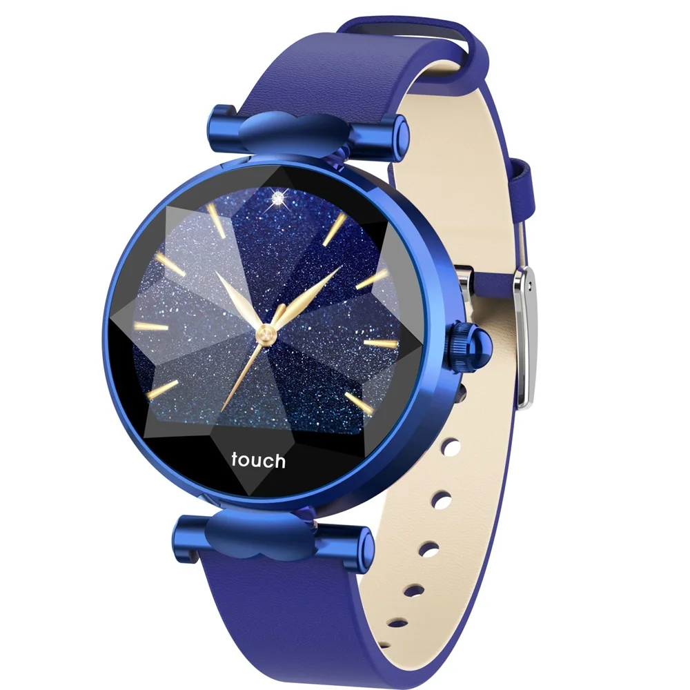 696 B80 умный Браслет femme спортивный браслет часы для женщин кровяное давление трекер сна шагомер часы для женщин - Цвет: Blue Leather
