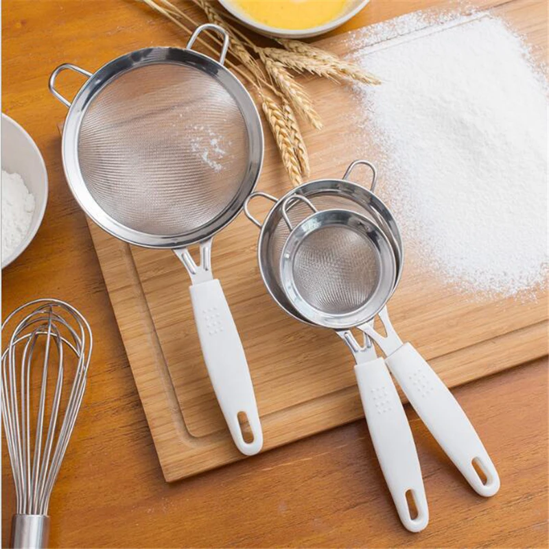Oil Strainer Colander Durable Flour Sieve Stainless Steel Handheld