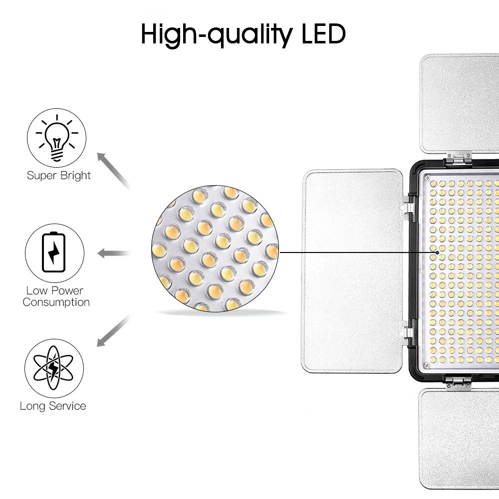  capsaver 2 in 1 Kit LED Video Light Studio Photo LED Panel Photographic Lighting with Tripod Bag Ba - 32878700798