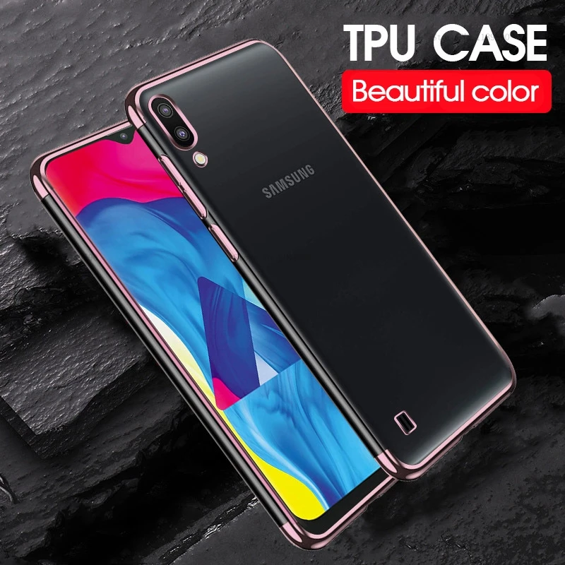 

Plating Transparent Case For Samsung Galaxy S10 Plus S10e Cover Soft TPU Thin Silicon Case For Samsung M10 M20 M30 A30 A10 A50