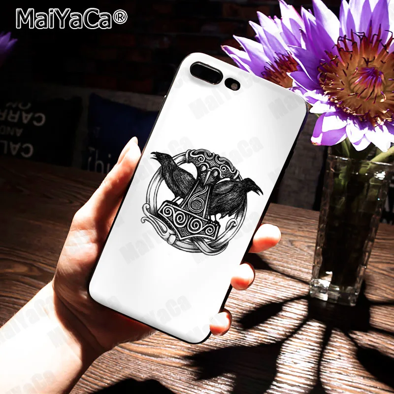 MaiYaCa Викинг один norse Huginn и Muninn птица Забавный чехол для телефона чехол для iphone 11 pro 8 7 66S Plus X 5S SE XS XR XS MAX