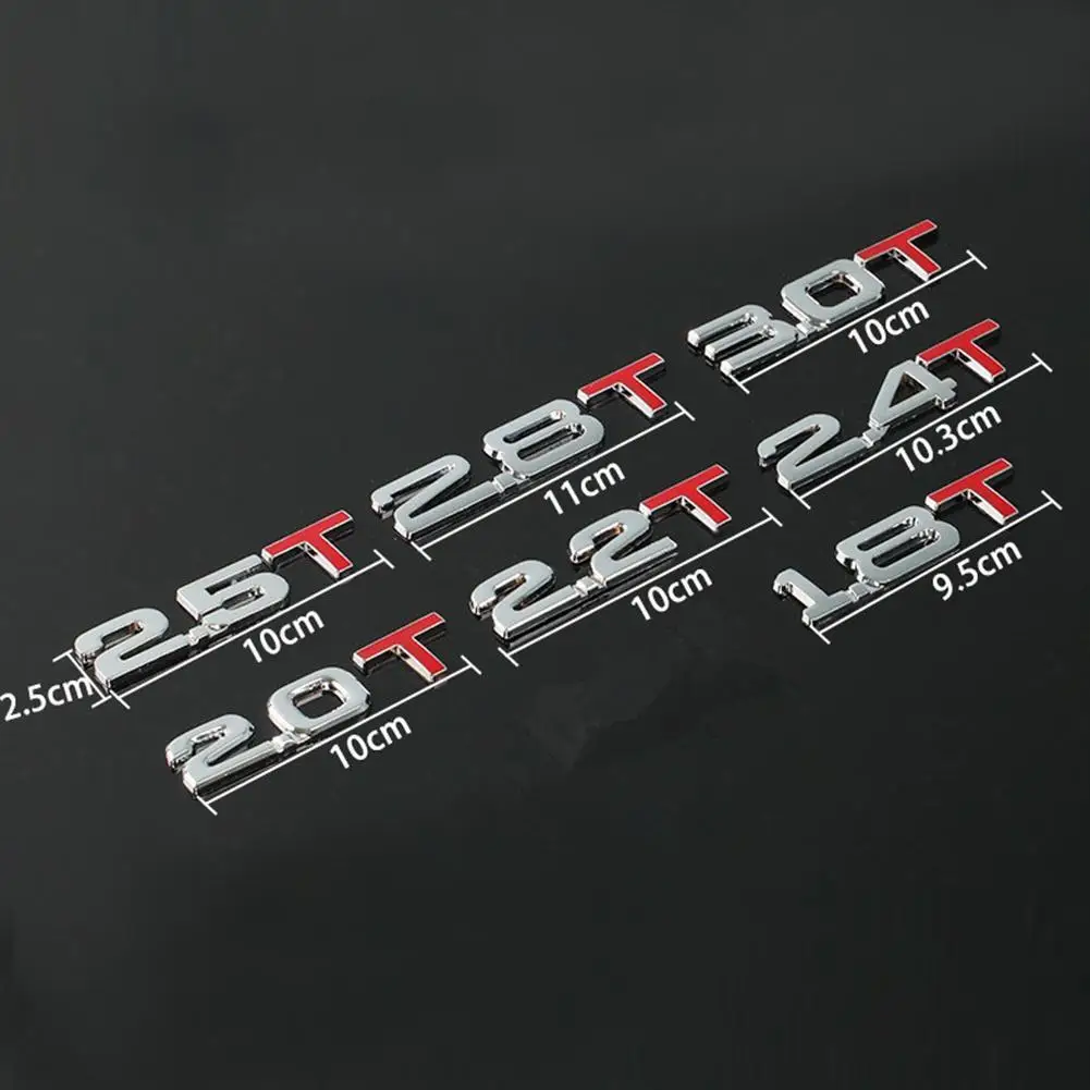 

Car Metal Chrome 3D 4WD Displacement 2.0 T 1.8 T 3.0 T Turbo Engine Rear Trunk Emblem Badge Decals Auto Tail Sticker