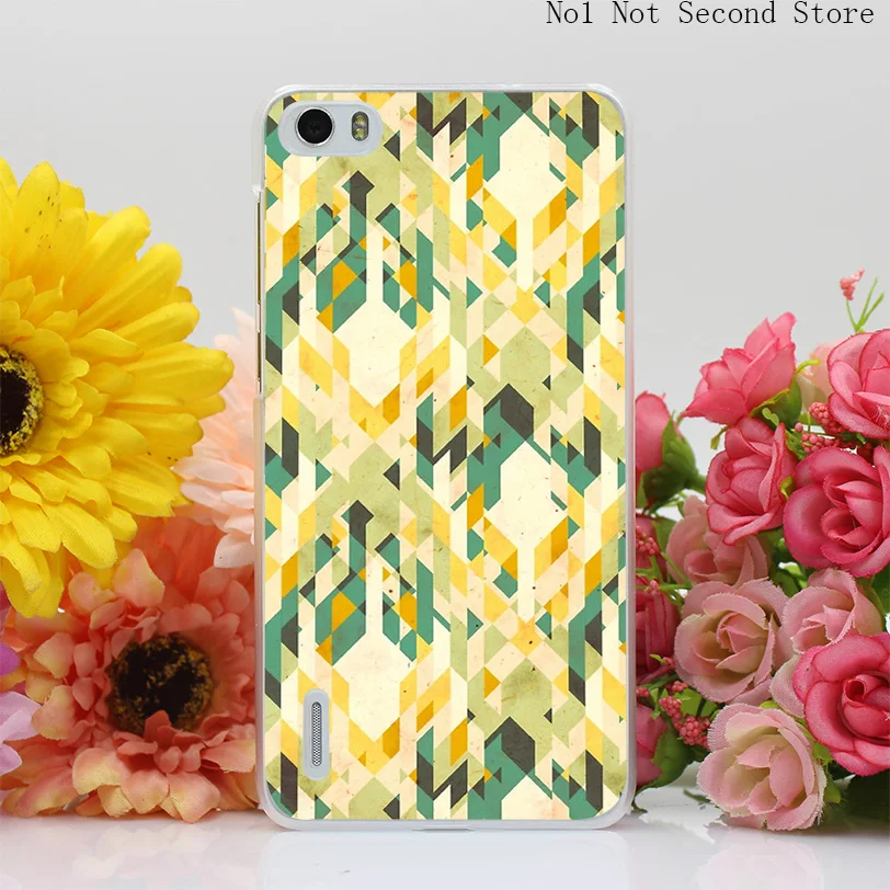 1304Q Des Integrated font b Tartan b font Pattern Hard Transparent Case Cover for Huawei P6