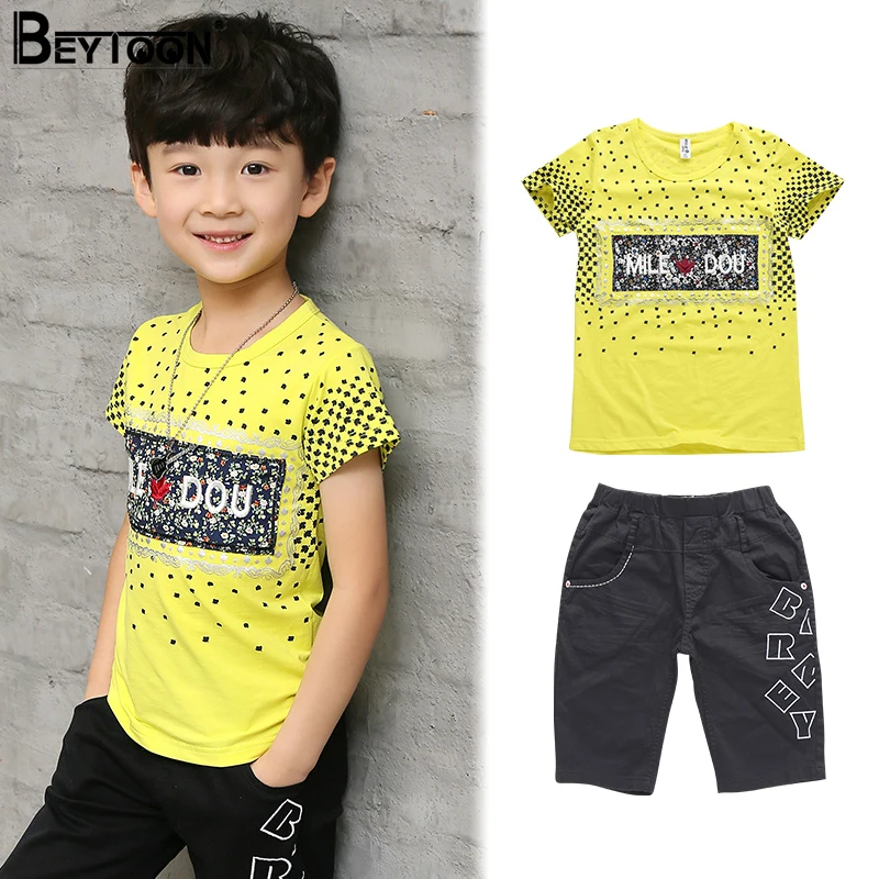 

Beytoon Maple Leaves Children Kid Boys Clothing Two Piece Sets Shorts and T-shirt Top Outfit Sport Suit for Boys Age 4T~14