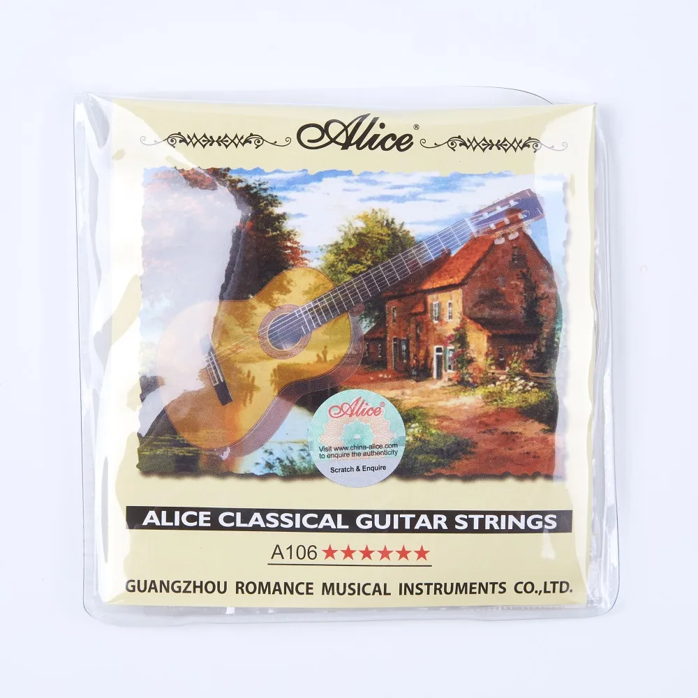 Алиса: безумие возвращается Классические гитарные струны 6-ой гитары Запчасти и аксессуары для музыкальных нейлоновая прокладка посеребренные Медь намотка из сплава AC106