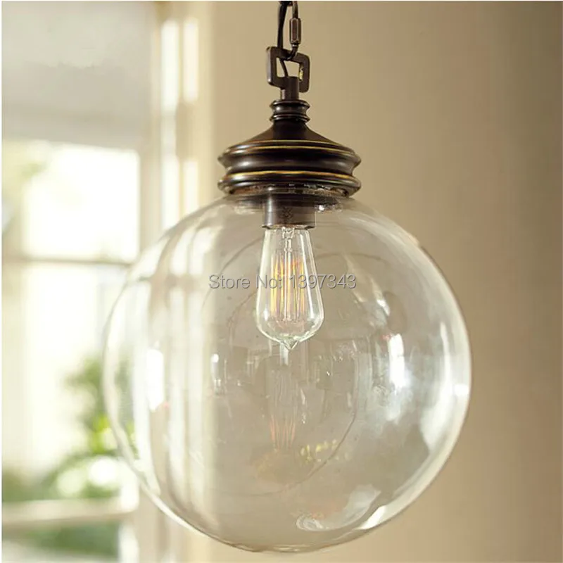 

Wonderland Retro Vintage Loft Glass Ball Pendant Balck Dia 20/25/30CM Lighting Hot Home Decorate PL-32