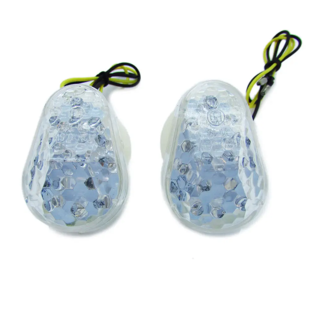 Прозрачные линзы для мотоцикла LED Mount Flush Blinker Сигналы поворота Kawasaki Ninja ZX6R 95 96 97 98 99