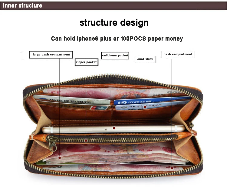 Роскошный мужской кошелек из натуральной кожи, кожаный кошелек, длинный клатч, мужской бумажник для денег, мужской кошелек, портмоне, держатель для карт