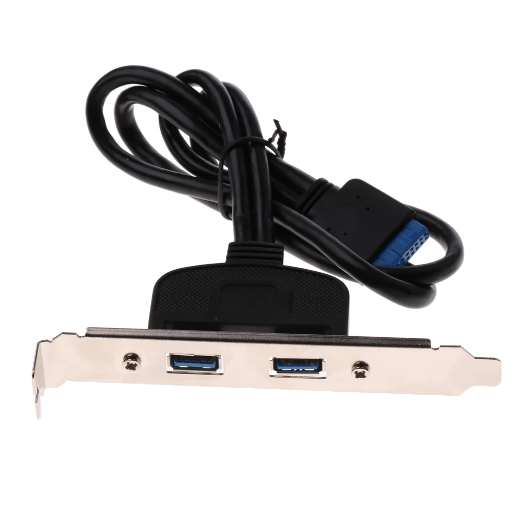 Dual USB 3.0 Female Rear Back Panel to Motherboard 20pin Connector Cable 