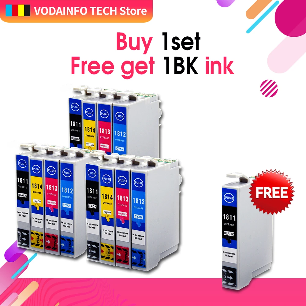Замена для T1801 T1811 18 XL E 1811 18101 T1804 T1814 чернильные картриджи Epson Expression Home XP 402 405 405WH 212