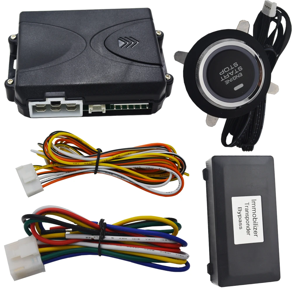 automobile engine start stop button system with car remote chip key