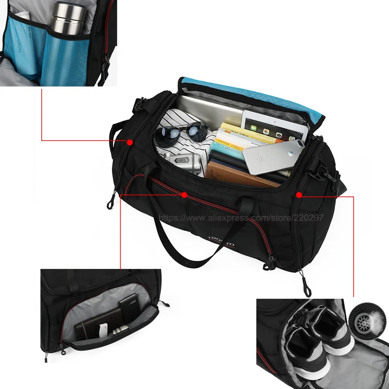 Gran bolsa De bolsas De gimnasio De Fitness Durable bolsos zapatos al aire libre para Sac De deporte hombres Tas Sporttas Nylon Gymtas XA416WA - 6