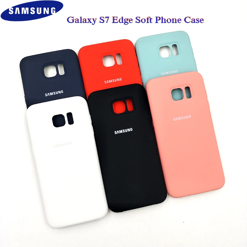 

100% Original Liquid Silicone Case For Samsung Galaxy S7 Edge SM-G9350 Soft Silky Finish Phone Back Cover Waterproof Anti-knock
