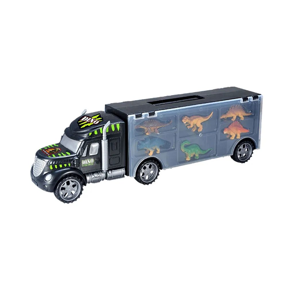 

Car model Dinosaur Truck Dinosaurs Transport Car Carrier Truck Toy with 6 Dinosaurs Toys garage for toy cars for boys D301222