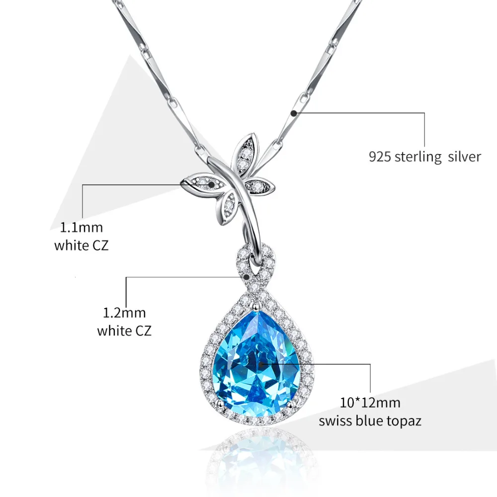 J.C Sapphire Blue Topaz кулон кольцо и серьги из серебра 925 пробы ювелирный набор|jewelry sets|ring