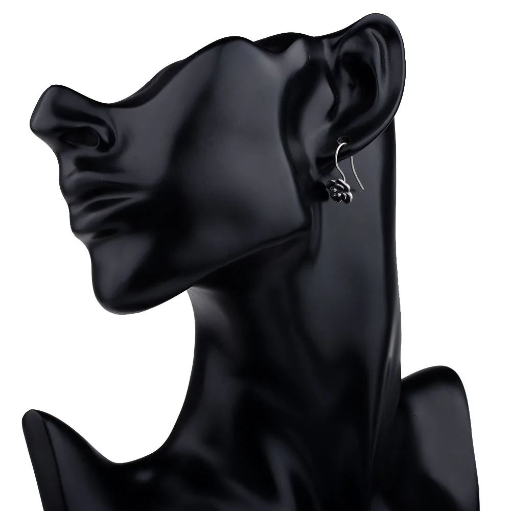 Mythic Age Real 925 Sterling Silver Rose Flower Vintage Drop Dangle Earrings Jewelry Gift for Woman Girl Fine Jewelry