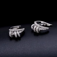 Swour новые ювелирные изделия S925 Серебряный кубический цирконий CZ Кафф Простой Дизайн брендовые серьги-гвоздики для женщин Высокое качество S205