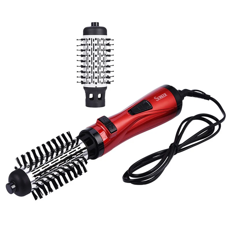 2 в 1 Многофункциональный Электрический Фен- щетка роликовый вращающийся стайлер расческа выпрямление щипцы для завивки волос Инструменты для укладки волос - Цвет: Red