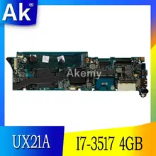 AK UX21A I7-3517 Процессор 4 Гб Оперативная память материнская плата версия 2,0 для ASUS UX21 UX21A Материнская плата ноутбука 100% тестирование работы