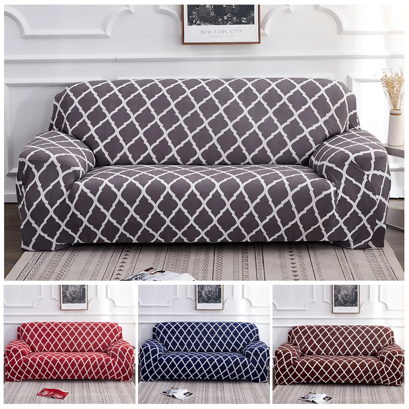 

Grid Elastic Spandex Sofa Cover Couch Cover Tight Wrap All-inclusive Sofa Covers for Living Room Sofa Slipcovers copridivano 1PC