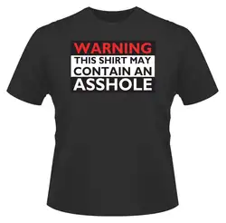 Для мужчин смешно, Предупреждение может содержать мудак, идеальный подарок или на день рождения Новые футболки Забавные футболки новые