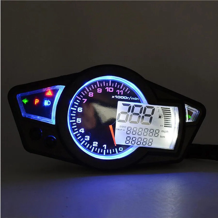 11000 оборотах 12В ЖК-дисплей цифровой спидометр тахометр пробег мотоцикла км/ч Подсветка для всех мотоциклов
