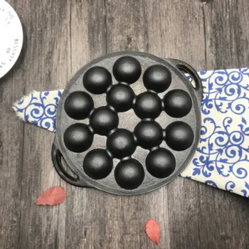 

Cast iron pot thick octopus balls hot plate cast iron pot uncoated non-stick household octopus cooking machine tool