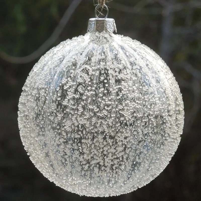 Диаметр = 6 см Полосатый стеклянный шар прозрачный стеклянный шар с осколки стекла Рождественская елка кулон орнамент стеклянный шар