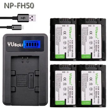

4Pcs NP-FH50 NP-FH30 FH40 NP FH50 Battery + LCD USB Charger for Sony HX1 HX100 A230 A290 A330 A390 CX100E CX500E CX520E HC9E