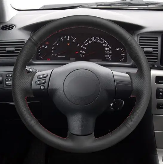 

Black Artificial Leather Steering Wheel Cover for Toyota Corolla 2004-2006 Caldina 2002-2007 RAV4 (US) 2004-2005 Scion tC