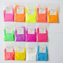 Флуоресцентный пигмент, Флуоресцентный порошок, фосфоресцирующий пигмент(не светится в темноте), 1 лот = 13 цветов, 10 грамм каждого цвета