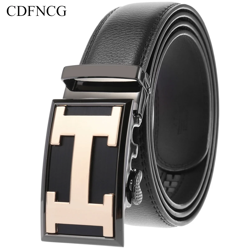 

CDFNCG Designer Belts for Men's 2019 Luxury Gold Sliver Automatic Buckle Cowskin Split Leather Waist Belt for Jeans Kemer Riem