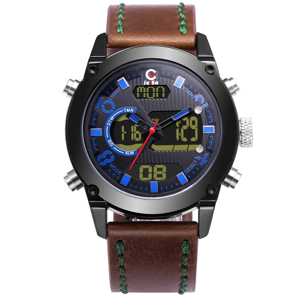 2019 Jeiso Classic Leisure Men Watch Men LED Digital Watch Waterproof Shock Proof Sports Clock Analog Quartz Women Wrist Watches