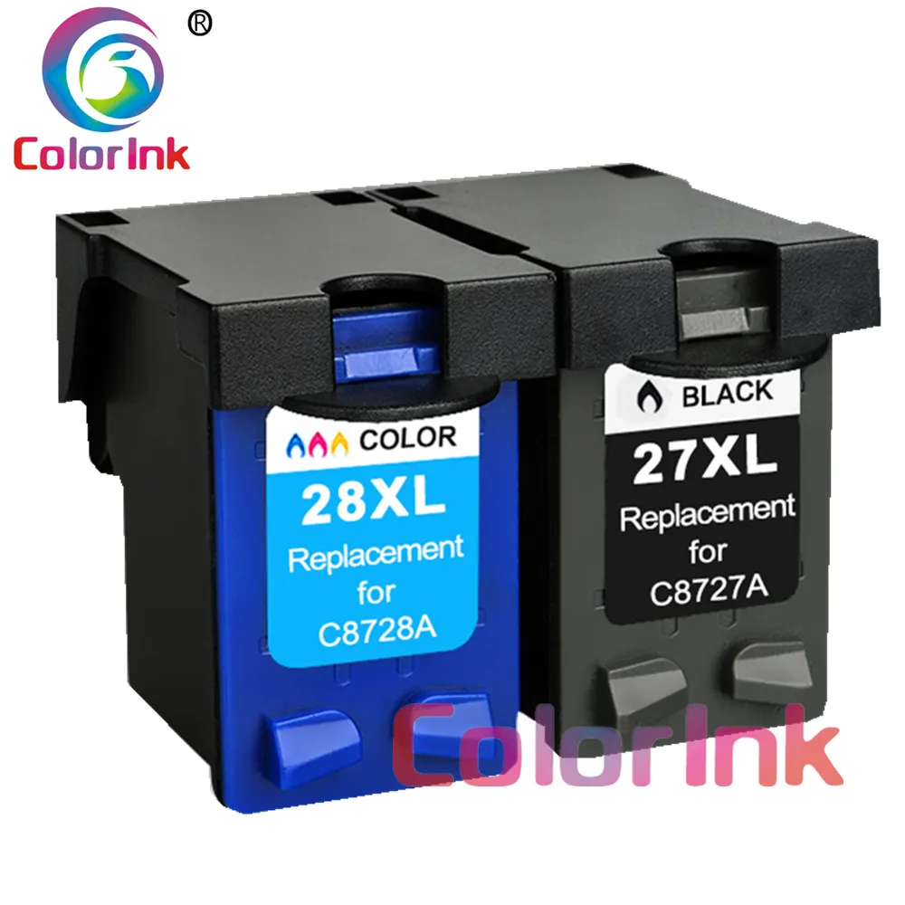 Coloink 2 шт 27XL 28XL Заправляемый картридж Замена для hp 27 28 XL для hp с чернилами hp Deskjet 450 450CI 5550 3420 3520 3550 3650 чернил