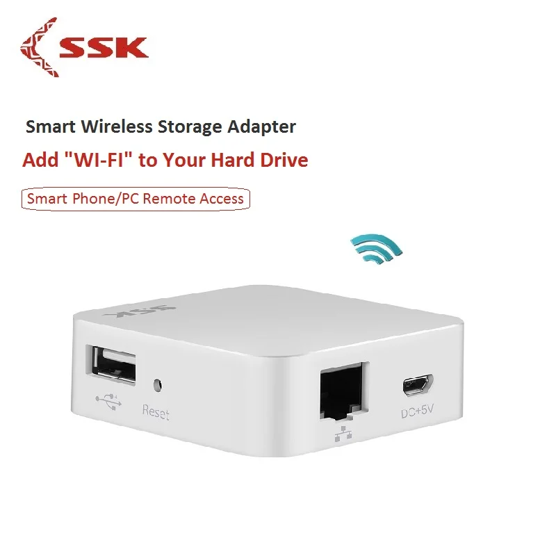 Дешево SSK Wi Fi для внешних Винчестеров HDD смарт адаптер жесткого диска персональное Облачное хранилище автоматического резервного копирования Бесп...