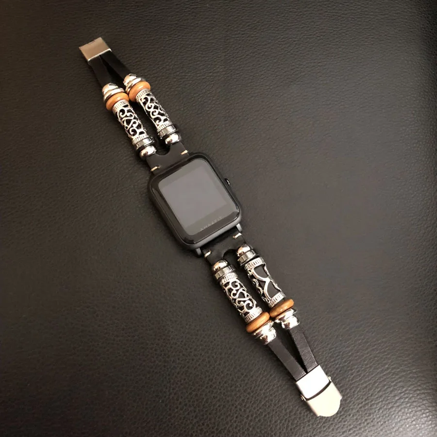 Для Huami Amazfit ремешок Bip из натуральной кожи ремешок для часов Garmin Vivoactive3 браслет ремешок для samsung Galaxy Watch 42 мм ремешок