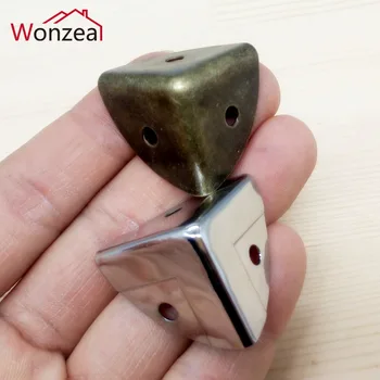 

12pcs 25mm Decorative Antique brass/Silver style metal box corner protection Jewelry Wine Gift Box Wooden Case Corner Protector