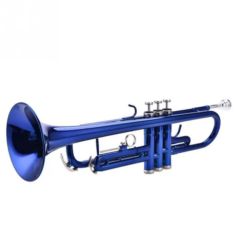 SlADE Multiple Color Professional Bb Flat Trumpet High Quality Brass Trumpet with Mouthpiece Cleaning Brush Cloth Gloves Strap SlADE Multiple Color Professional Bb Flat Trumpet High Quality Brass Trumpet with Mouthpiece Cleaning Brush Cloth Gloves Strap
