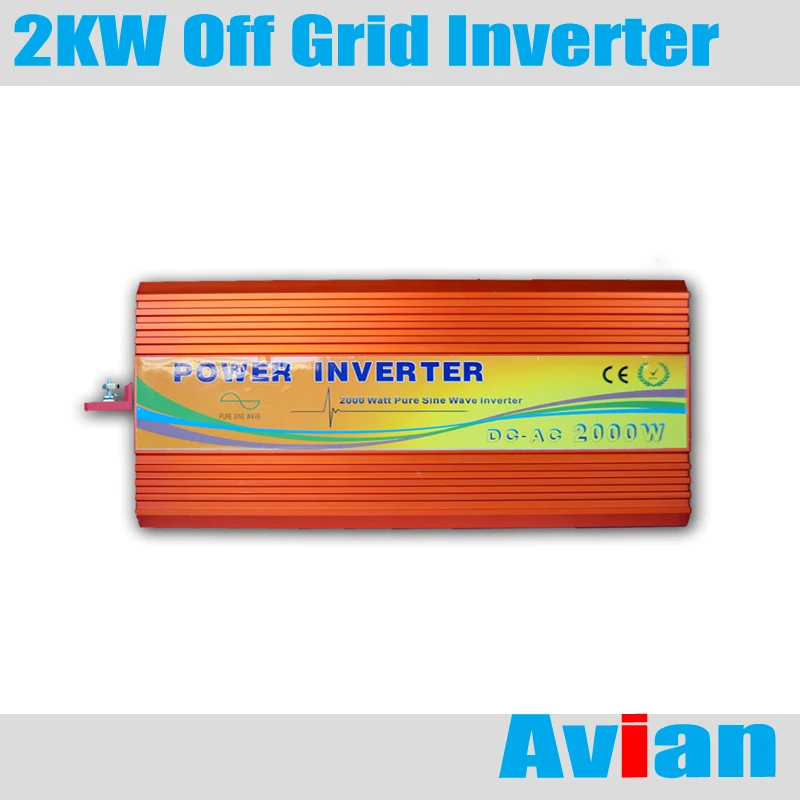 

2KW Pure Sine Wave Inverter Off grid Power Inverter Peak power 4000W DC 12V/24V to AC110 120 220 230 240V 50HZ/60HZ