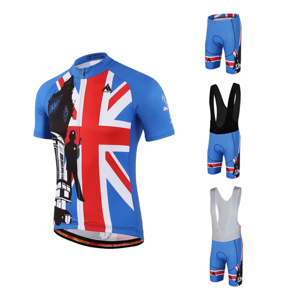 New Reflective Bike Bib Kit Men's Cycling Jersey And Bicycle Padded Bib