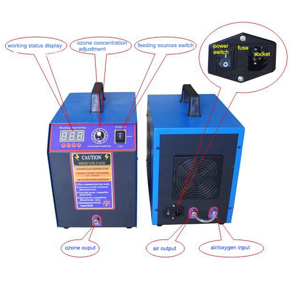 5G Ozone Machine For Air Water Sterilization Ozone Adjustable from 0.5