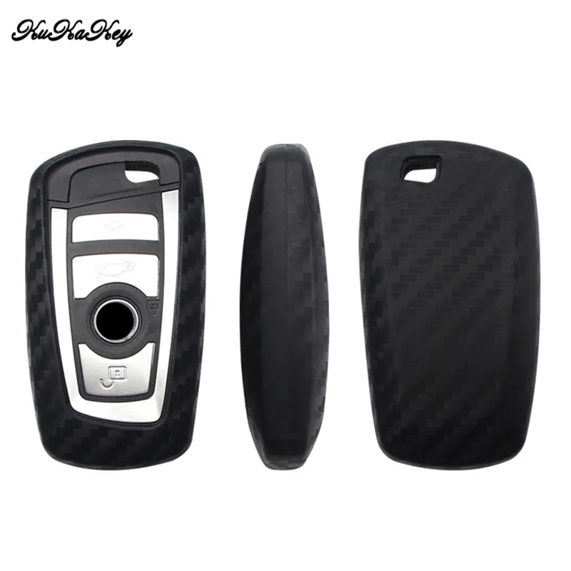 

KUKAKEY Carbon Fiber Car Key Cover Case Fob Skin For Bmw 1 3 5 6 7 Series F20 F30 F10 F12 F25 F02 F07 Auto Car Styling Keyring